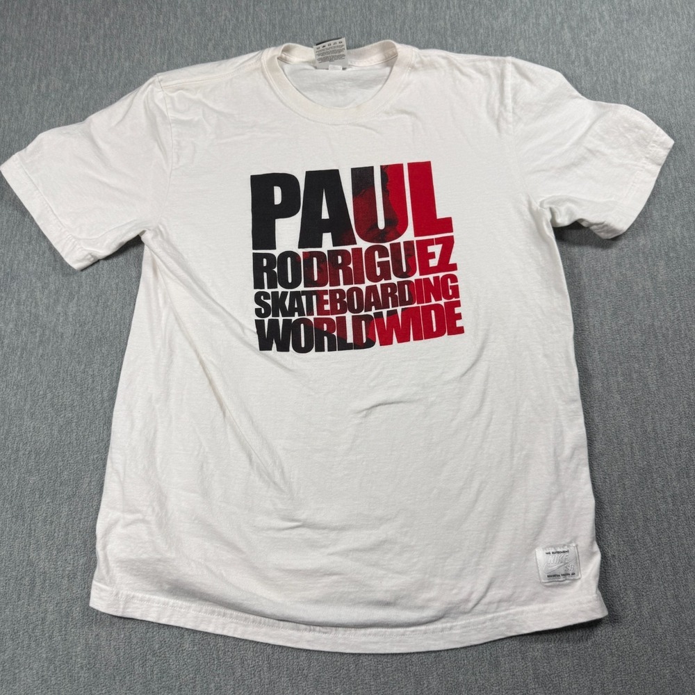 Nike Sb Shirt Men Large White Paul Rodriguez Skateboarding Worldwide Graphic Tee